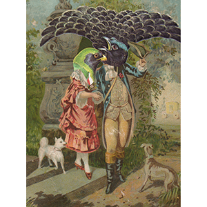 Fantasy Art Painting titled Rococo Bird Couple.  Click on the image to see a full frame image and a more extensive description