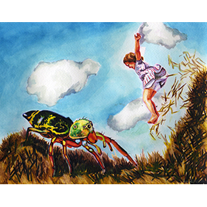Fantasy Art Painting titled Hay Stack.  Click on the image to see a full frame image and a more extensive description