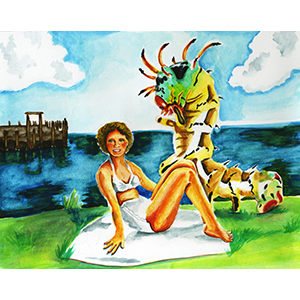 Fantasy Art Painting titled Hikory Horned Devil.  Click on the image to see a full frame image and a more extensive description