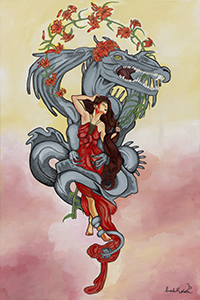 Fantasy Art Painting titled Inanna.  Click on the image to see a full frame image and a more extensive description