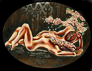 Fantasy Art Painting titled Cherry Blossoms.  Click on the image to see a full frame image and a more extensive description