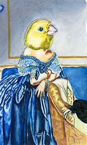 Fantasy Art Painting titled Gilded Cage.  Click on the image to see a full frame image and a more extensive description