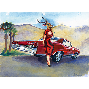 Fantasy Art Painting titled Hot0d  Impala 59.  Click on the image to see a full frame image and a more extensive description