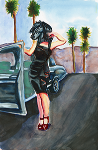 Fantasy Art Painting titled HotRod Mustang  1.  Click on the image to see a full frame image and a more extensive description