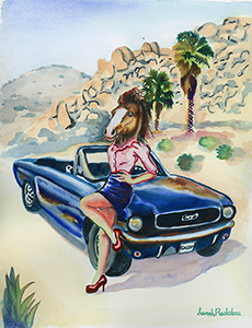 Fantasy Art Painting titled Hotrod Mustang 2.  Click on the image to see a full frame image and a more extensive description