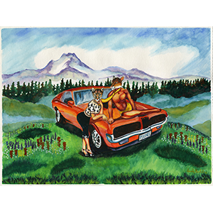 Fantasy Art Painting titled HotRod CougarClick on the image to see a full frame image and a more extensive description