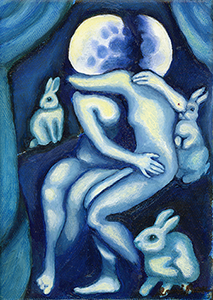 Fantasy Art Painting titled Selenophile.  Click on the image to see a full frame image and a more extensive description