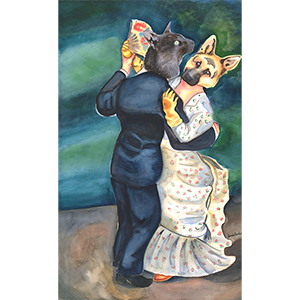 Fantasy Art Painting titled Dances In The Park.  Click on the image to see a full frame image and a more extensive description