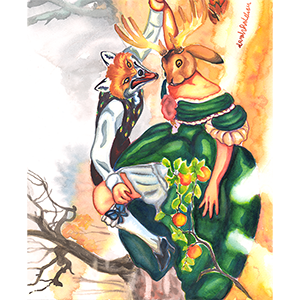 Fantasy Art Painting titledalling Apples.   Click on the image to see a full frame image and a more extensive description