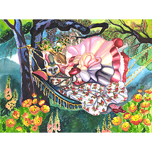 Fantasy Art Painting titled Hammock.  Click on the image to see a full frame image and a more extensive description