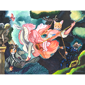 Fantasy Art Painting titled Swing.  Click on the image to see a full frame image and a more extensive description