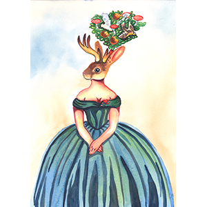Fantasy Art Painting titled Orange Tree.  Click on the image to see a full frame image and a more extensive description