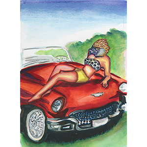 Fantasy Art Painting titled HotRod Stingray.  Click on the image to see a full frame image and a more extensive description