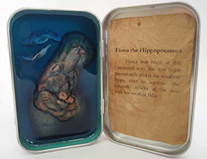 Altoid Box Sculpture ofFiona The Hippopotumus