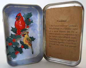 Altoid Box Sculpture of a Cardinal